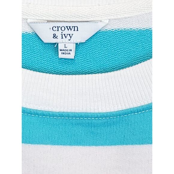 Crown & Ivy Sweater Multicolor Color Stripe Women L - Picture 8 of 10